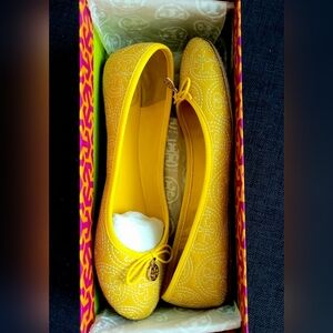 TORY BURCH CHELSEA STICHED LOGO BALLET FLATS